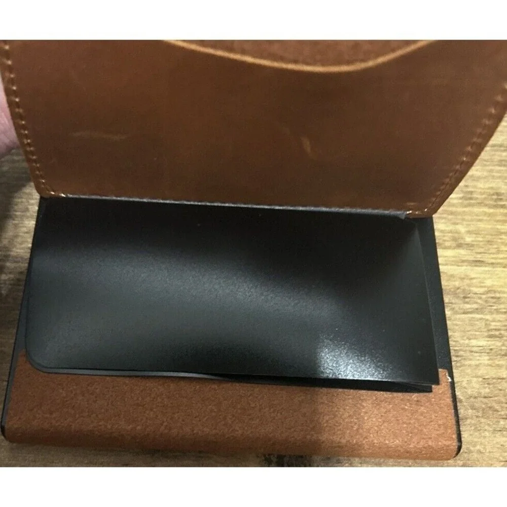 Leather Card Holder For Men With AirTag Slot Slim Wallet Rfid Wallet Money Clip